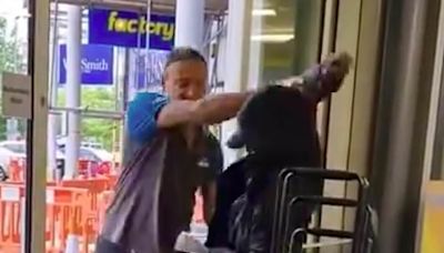 Moment brave Poundland worker stands up to shoplifter