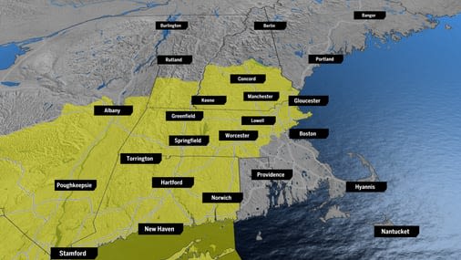 Severe thunderstorm watch issued for much of New England, with the chance of damaging wind and possibly hail - The Boston Globe