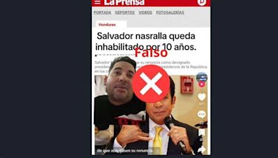 La Prensa no publicó que Salvador Nasralla quedó inhabilitado por 10 años