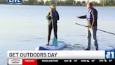 Watch anchor Matt Kroschel try to balance on a paddleboard on live TV!