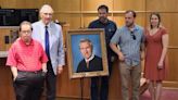 Portrait Unveiled Of City Judge Russell Bean