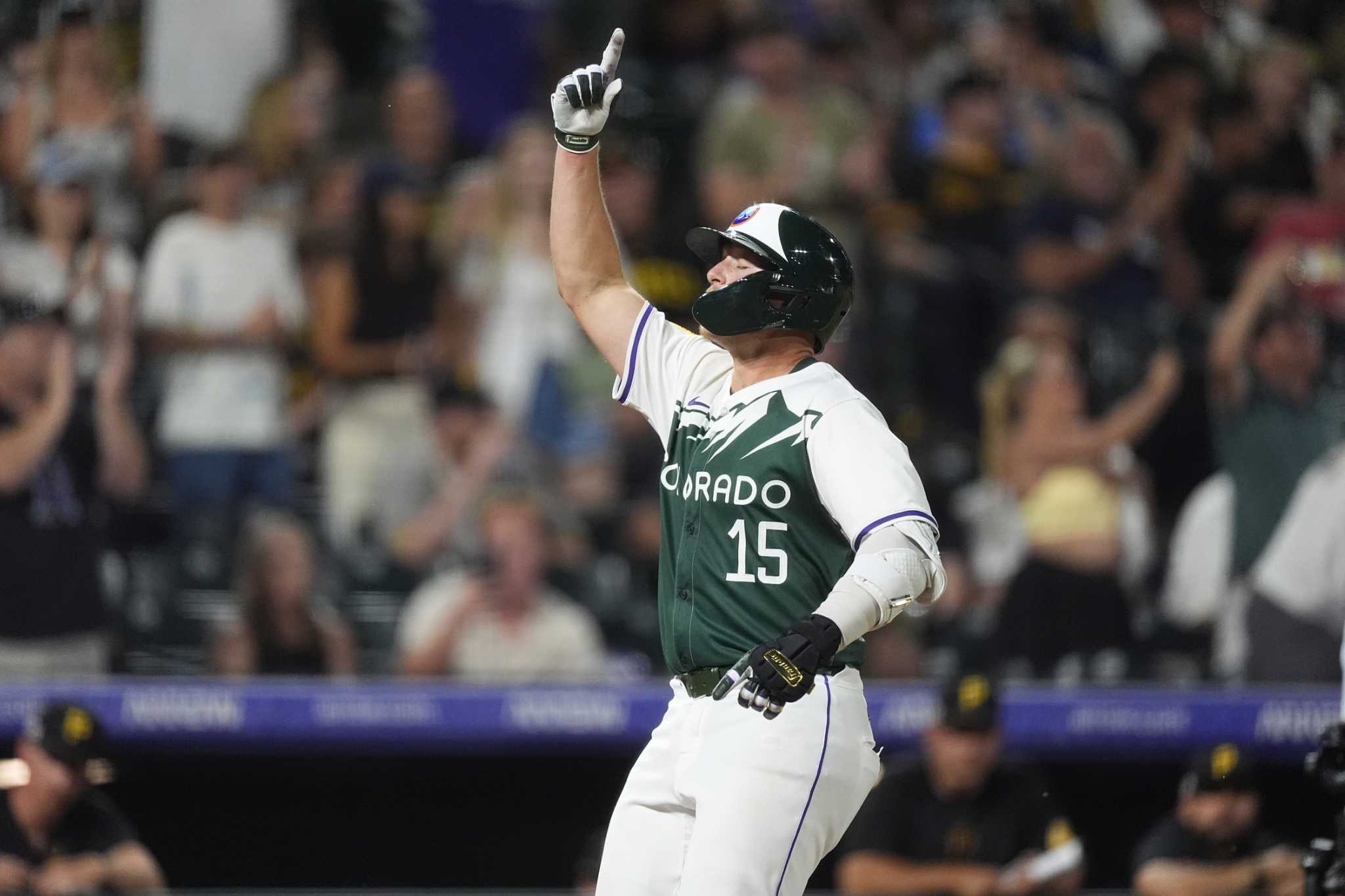 Hunter Goodman has 2 homers, 4 hits and 5 RBIs in Rockies' 16-4 rout of Pirates