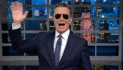 ‘The Late Show’s Stephen Colbert Thanks President Biden For Exiting Presidential Race By Retiring His Aviators