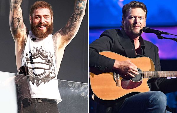 Post Malone Teases Country Collaboration with Blake Shelton — and Gwen Stefani 'Can't Handle' Her Excitement