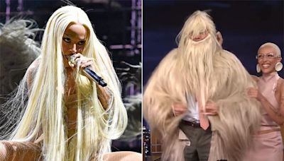 Watch Doja Cat turn Jimmy Fallon into a dancing yeti with her hairy Coachella outfit