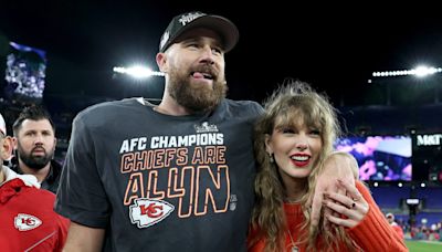 Travis Kelce Appears to Have Put a Massive Photo of Taylor Swift in His Private Chiefs Suite