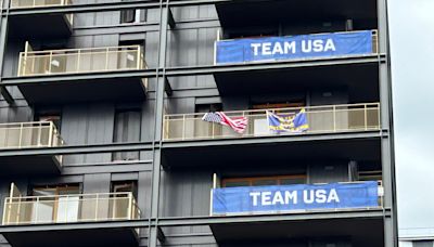 Postcards from Paris: A Michigan flag is hanging at Team USA's compound at Olympic Village