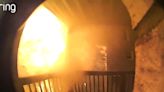 Incredible doorbell video shows moment intentionally set fire spread to Uptown homes