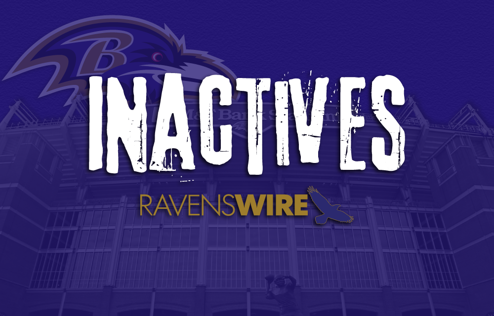 Ravens inactives for Week 2 matchup against the Raiders