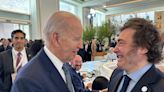 Javier Milei se encontró con Giorgia Meloni, Biden y el Papa Francisco en el G7