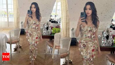 Janhvi Kapoor shines bright like gold in Rachel Gilbert's 'Francesca Gown' - Times of India