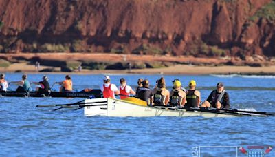 Exmouth hosts lively coastal rowing regatta with 22 race classes