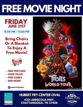 Free Movie Night At Tennessee Riverpark June 21 Features "Trolls World Tour"