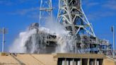 Watch NASA's Artemis 2 mobile rocket launcher get soaked during water deluge test (video)