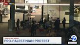 Pro-Palestinian protesters barricade building housing president's office at Cal State LA