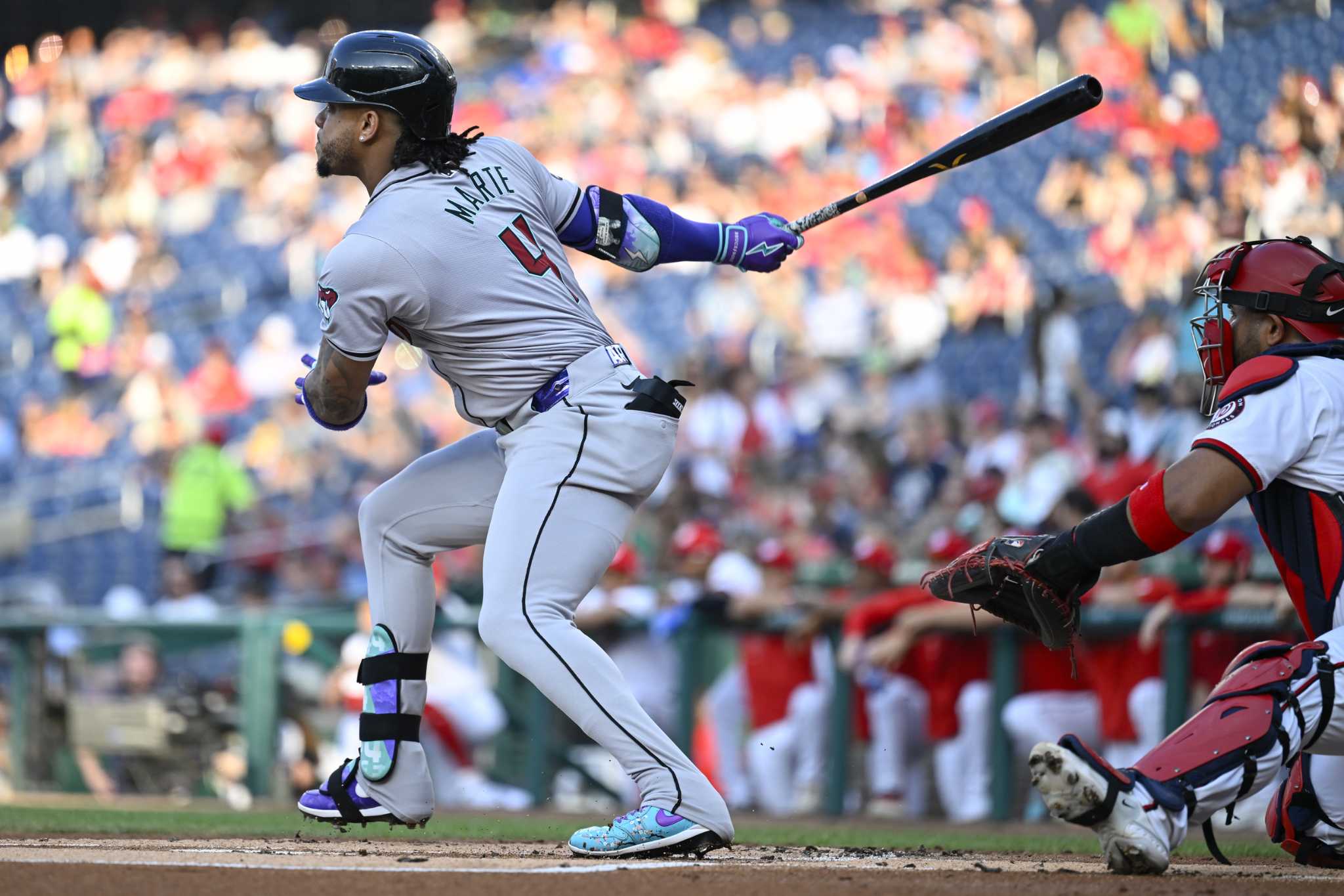 Marte homers and Cecconi pitches 6 innings to lead Diamondbacks past Nationals 5-0 in series opener