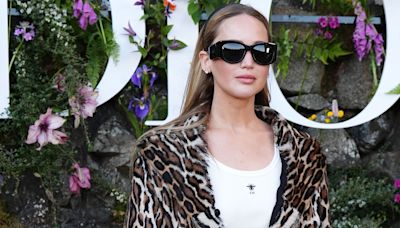 Jennifer Lawrence Exudes Rich-Mom Energy in a Leopard-Print Fur Coat