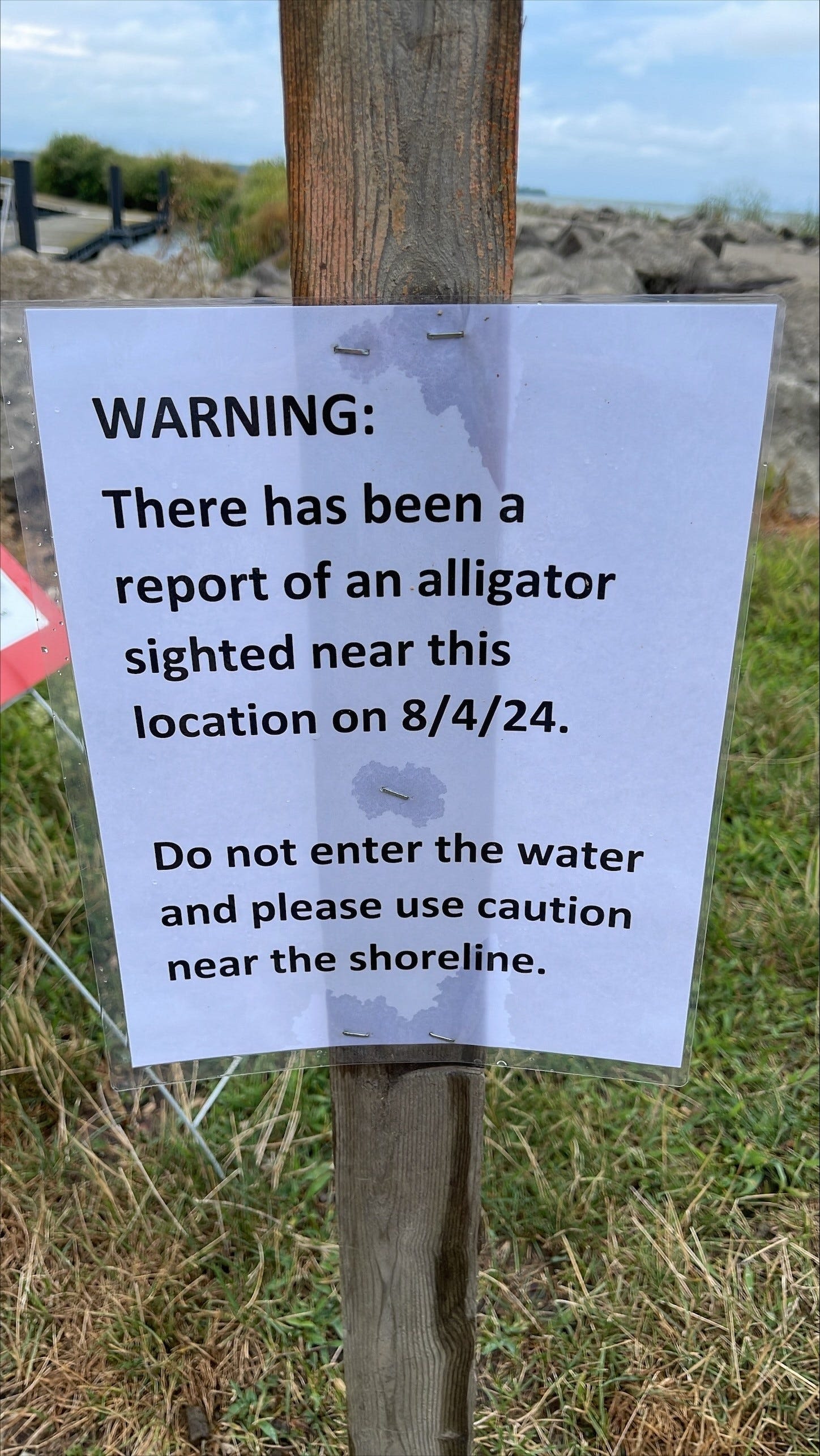 Lake Erie alligator watch, Day 2: Warning sign posted, but where is the gator?