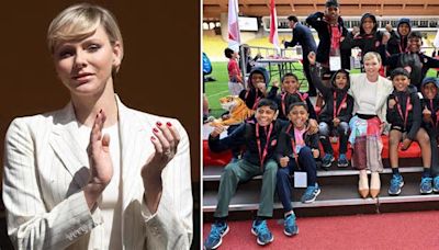 Charlene Wittstock porta il sorriso e i valori dello sport tra i bambini (e tifa Sudafrica al torneo di rugby!)