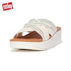 【FitFlop】KESSIA SLEEK CRYSTAL SLIDES 多帶交錯設計水鑽涼鞋交叉帶涼鞋-女(奶油色)