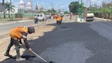 Aplicaron 60 toneladas de asfalto en tramo Los Guayos de la carretera nacional