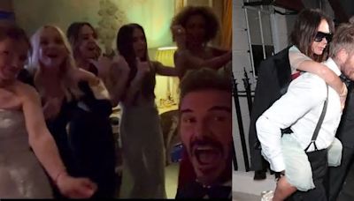 Victoria Beckham e la festa per i suoi 50 anni: canta con le Spice Girls, poi David la porta in taxi sulle spalle