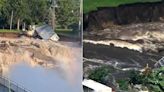 Dramatic Videos Show Raging Water Flowing Around US Dam As It Sweeps Away Building