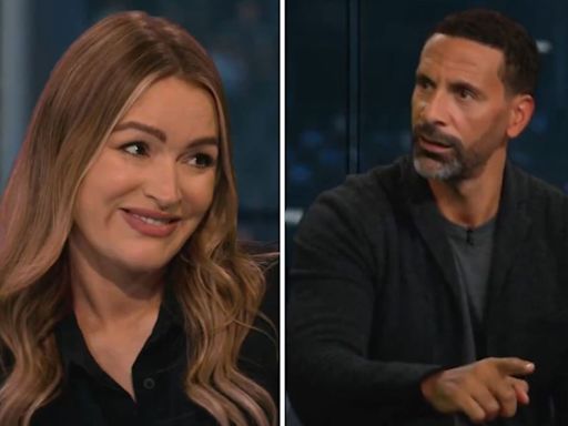 Man Utd legend Rio Ferdinand snaps at Laura Woods live on TNT Sports