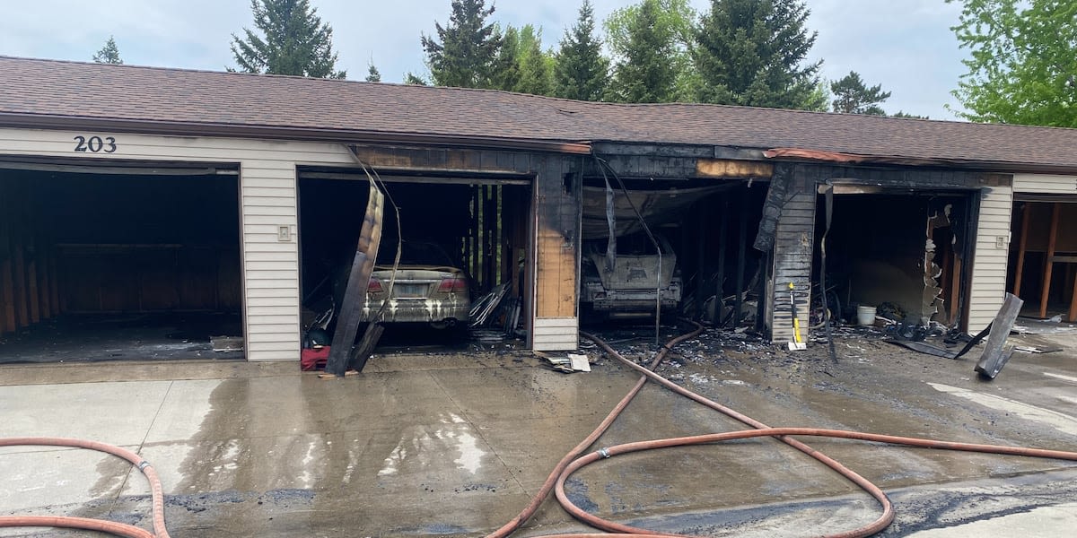Garages damaged after fire at Fargo apartment complex