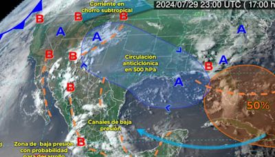 Clima en México este 30 de julio de 2024: Continuarán lluvias por zona de baja presión