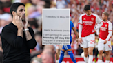 Details of Arsenal's scrapped Premier League trophy parade plans emerge in 'leaked' letter
