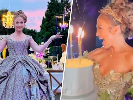 J.Lo posts from her 'Bridgerton'-themed 55th birthday party