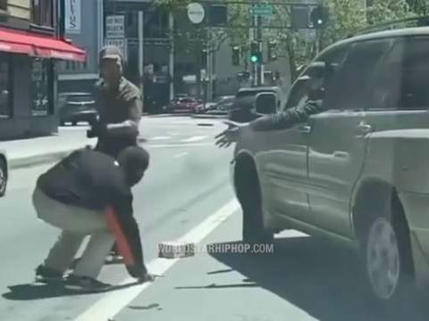 The Way Dude Fell At The End Though: UPS Employee Gets Beat Up On The Streets Of San Francisco CA!