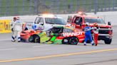 NASCAR driver Justin Allgaier takes hard hit into wall during Xfinity Series' Talladega race