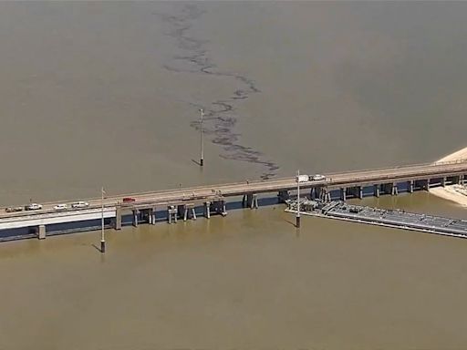 Galveston bridge closes after barge slams into span causing partial collapse