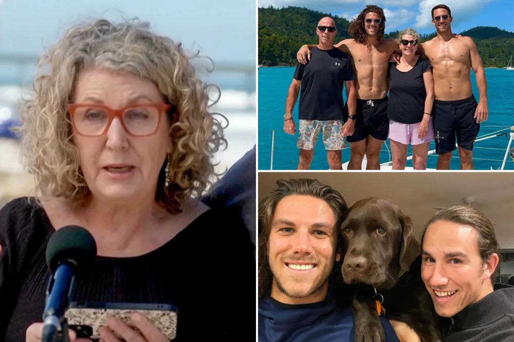 Mother of Australian surfers killed in Mexico gives moving tribute to sons at a beach in San Diego