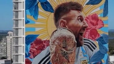 El mural más grande que Lionel Messi tiene en la Argentina: cuánto mide y dónde está ubicado