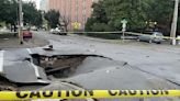 Water main break causes hole in the road in Old Louisville neighborhood Monday morning