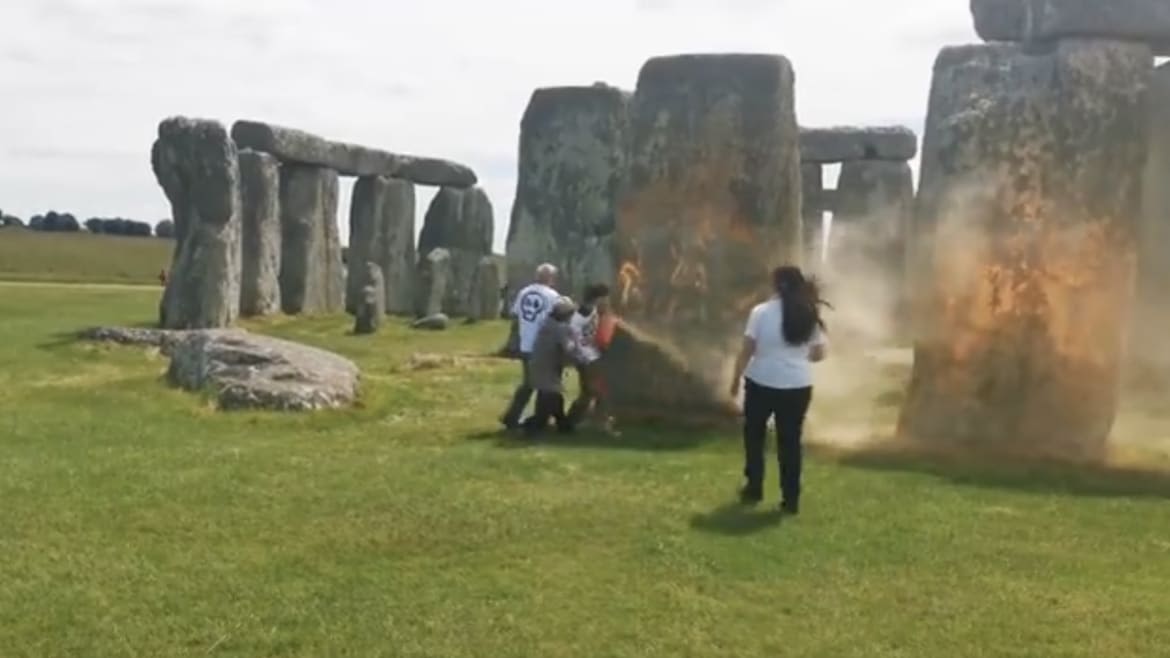 Officials Livid With Climate Protesters Who Sprayed Stonehenge Orange