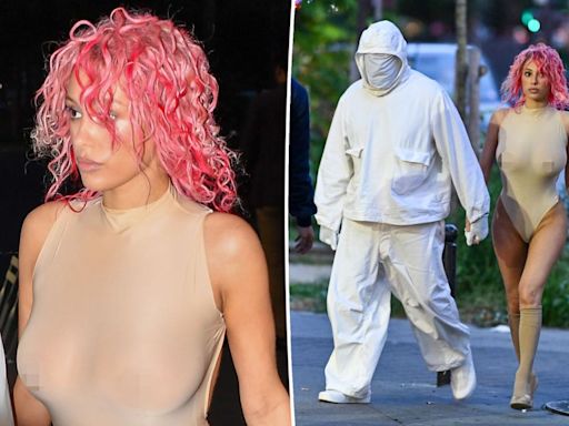 Bianca Censori debuts pink hair transformation in Paris with Kanye West
