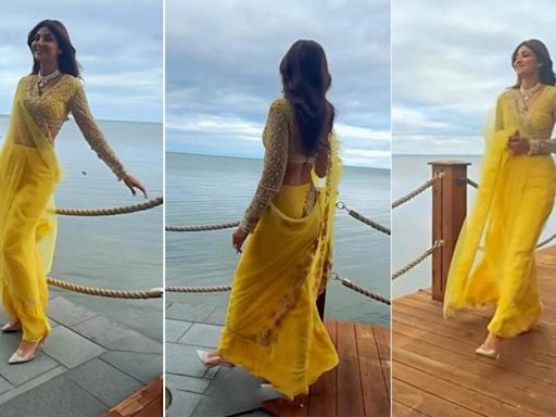 Shilpa Shetty Taking Over Toronto In A Sunny Yellow Saree Is Giving 90s Bollywood Fashion Vibes