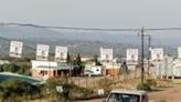 Election posters and a flag of MK in Nkandla, KwaZulu-Natal