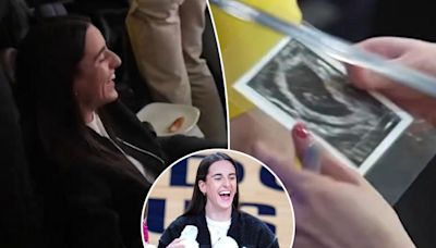 Caitlin Clark signs fan’s ultrasound picture in bizarre request at Bucks-Pacers playoff game