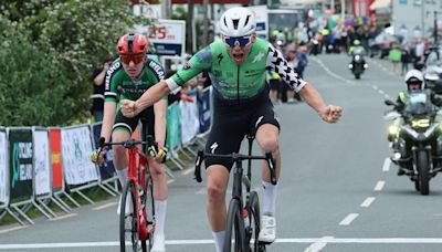 Irish one-two as Conn McDunphy wins second stage of Rás Tailteann after outsprinting Liam O’Brien