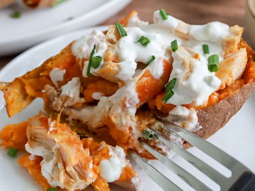 Buffalo Chicken-Stuffed Sweet Potatoes Recipe