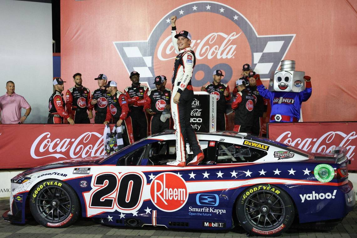 Kyle Larson, Donald Trump and ringing the Bell: A wild and stormy night at Coca-Cola 600