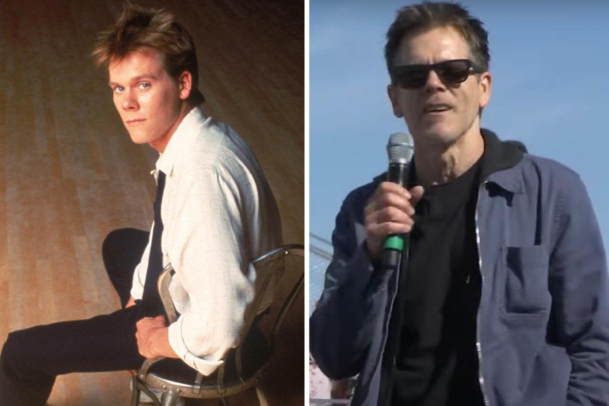 Kevin Bacon returns to high school where 'Footloose' was filmed on the morning of their prom