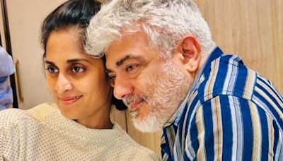 Shalini shares a picture with Ajith Kumar from the hospital; leaves fans concerned