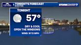 Mostly clear skies, cool temps tonight; Less humid, cooler this weekend