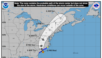 Tropical Storm Debby’s path and progress: NHC’s Wednesday, Aug 07 update